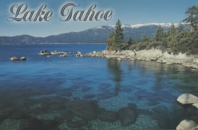 Lake Tahoe Nevada Postcard Snow Top Mountain