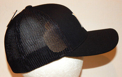 Hurley Flex Fit Hat Cap Trucker Black White Logo Laguna Icon Mesh