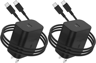 2Pack 45W Super Fast Charger Type C, USB C Wall Charging Block Plug and 6ft A...