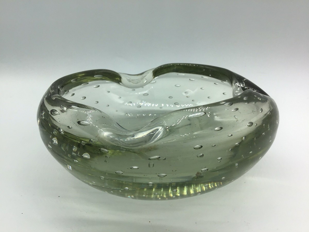 Vintage Murano Controlled Bubbles Glass Ashtray/Trinket dish