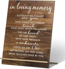 Memorial Table Sign for Wedding, Wedding Wooden Decorations for Reception, Sympa
