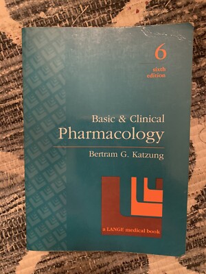 1995 Basic & Clinical Pharmacology 6 Edition Science Medicine Text Book Katzung