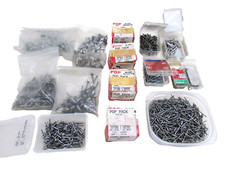 LARGE ASSORTED LOT OF POP RIVETS, VARIOUS SIZES, COLORS / MATERIAL, 4LBS