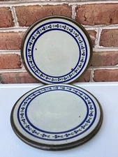 2 Tonala Mexican Pottery Plates Platters Xochiquetzal Teresa Duran 10.5” Vintage