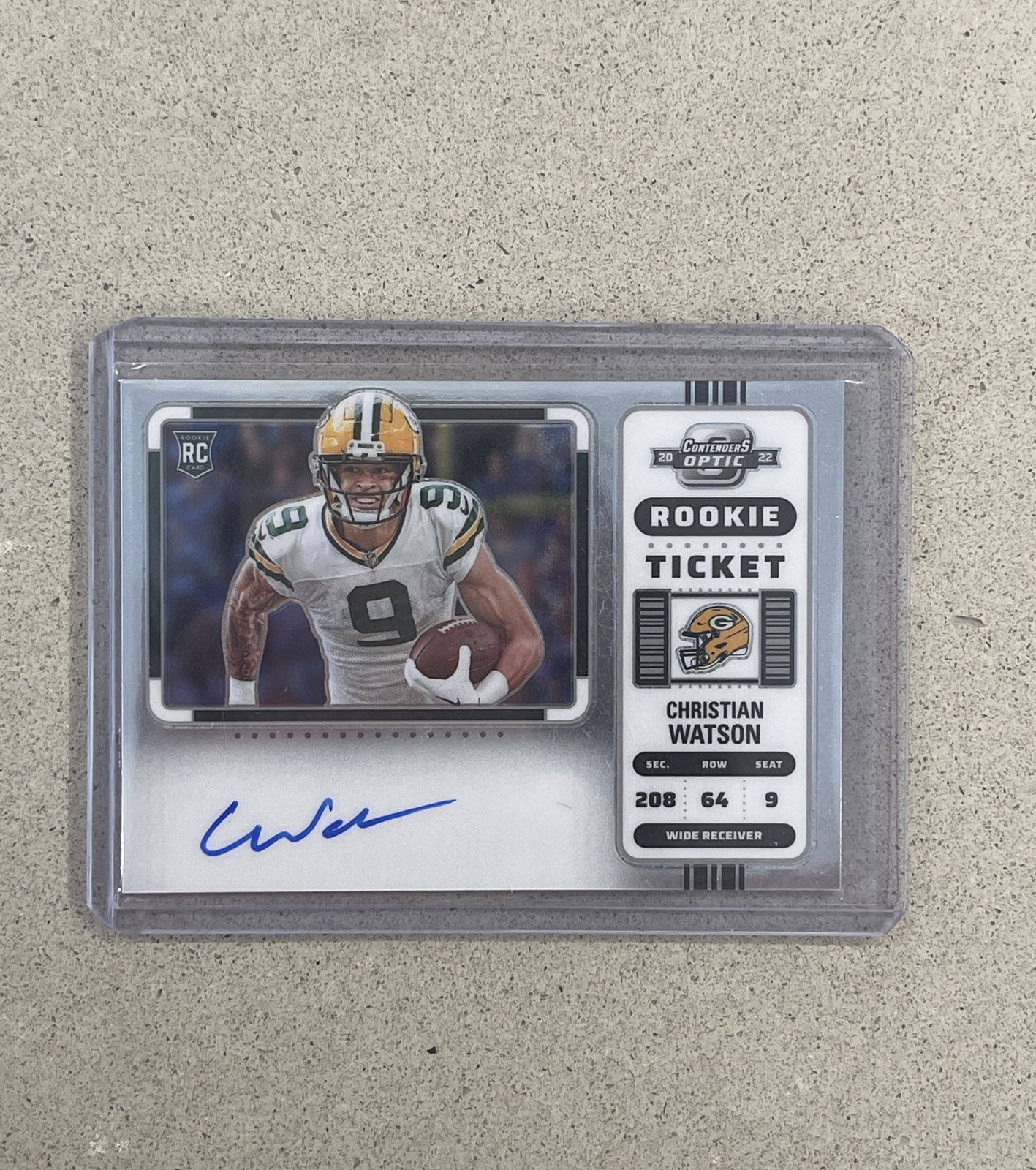 2022 Christian Watson Contenders Optic Rookie Ticket On Card Auto Variation