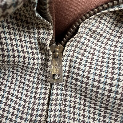 Vintage 40s 50s Houndstooth Gabardine Ricky Jacket Reversible Size