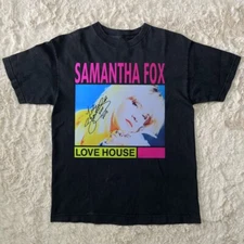 Samantha Fox Signed Album Cover Love House Black All Size Shirt AM288
