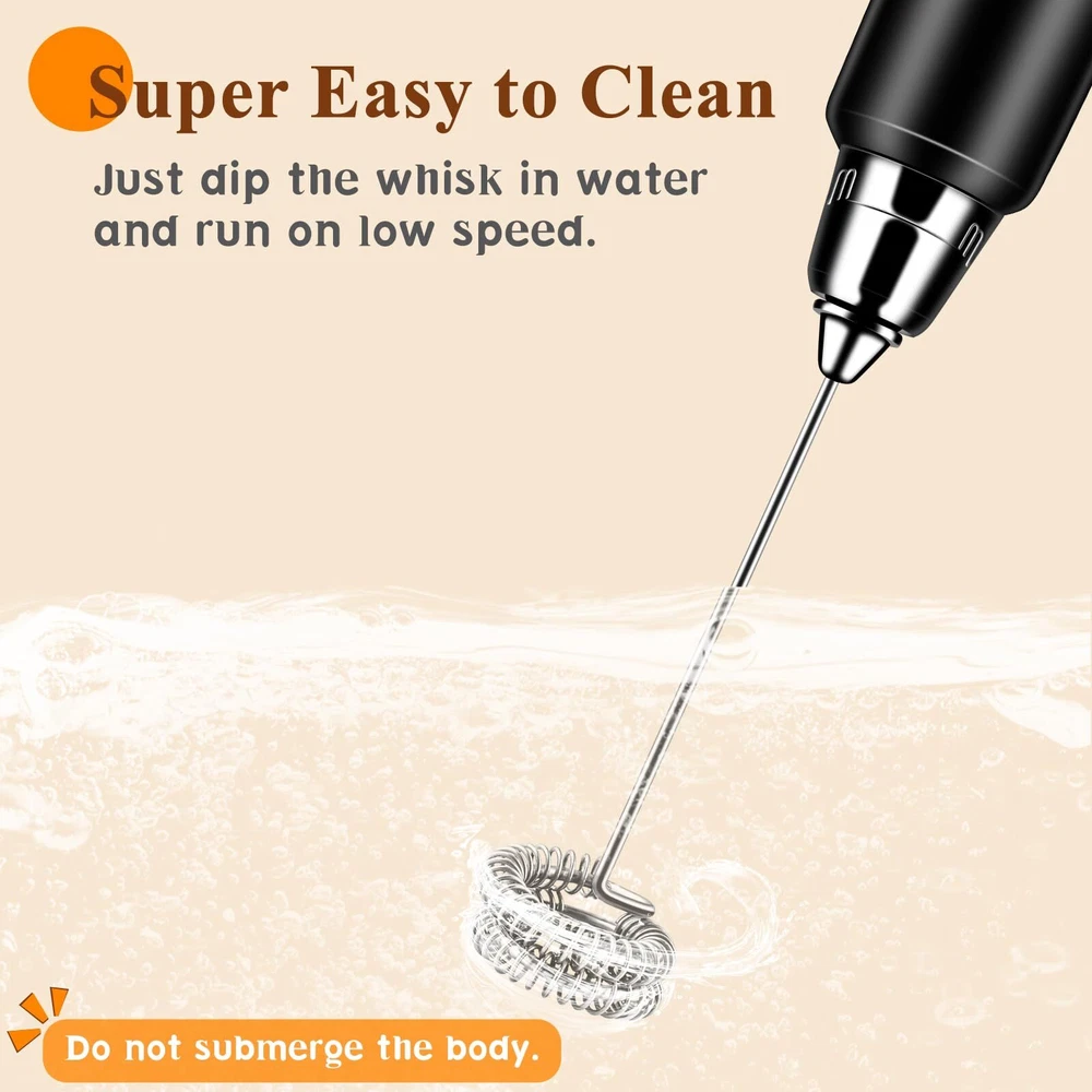Rechargeable Milk Frother Wand – Handheld Electric Drink Mixer & Whisk for Coffee Lattes