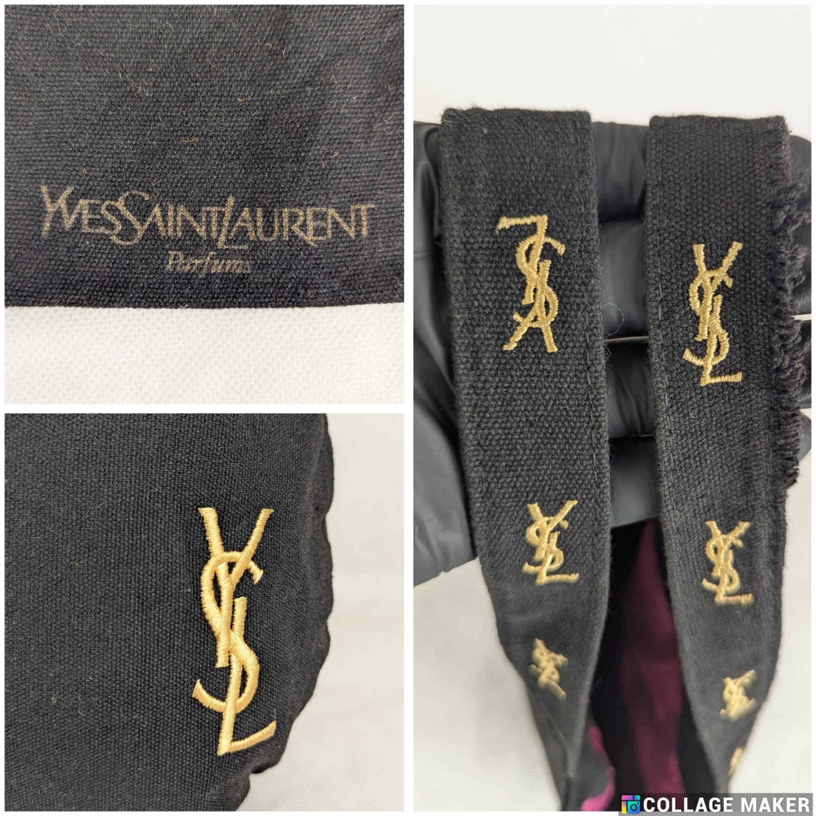 Borsa SAINT LAURENT in pelle con ricamo oro logo novità nera BAG