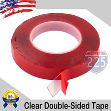30 Feet 10 Yards of 3/4" Inch Double-Sided Clear transparent Tape Adhesive