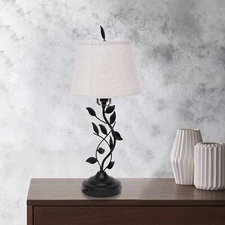 Vintage Table Lamp Bedside Lamp Desk Lamp with Dual USB+ Realistic Leaves Stand