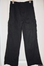 EUC FADED GLORY BOYS BLACK CHINO CARGO PANTS ELASTIC WAIST SIZE M 8