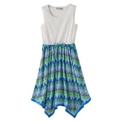 NWT Girls size 8 SPEECHLESS Turquoise Lime White Lace Four Point Hem Dress  | eBay
