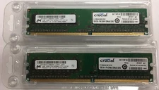 2GB 2x 1GB Crucial PC2-8500 DDR2 1066MHz CL7 CT12864AA1067 Desktop Memory UDIMM