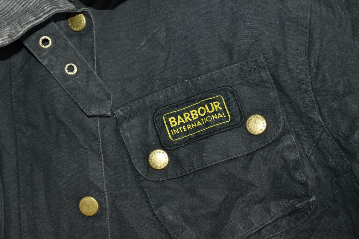 Womens BARBOUR International Black Wax Motorcycle Jacket Womens BARBOUR International Black Wax Motorcycle Jacket