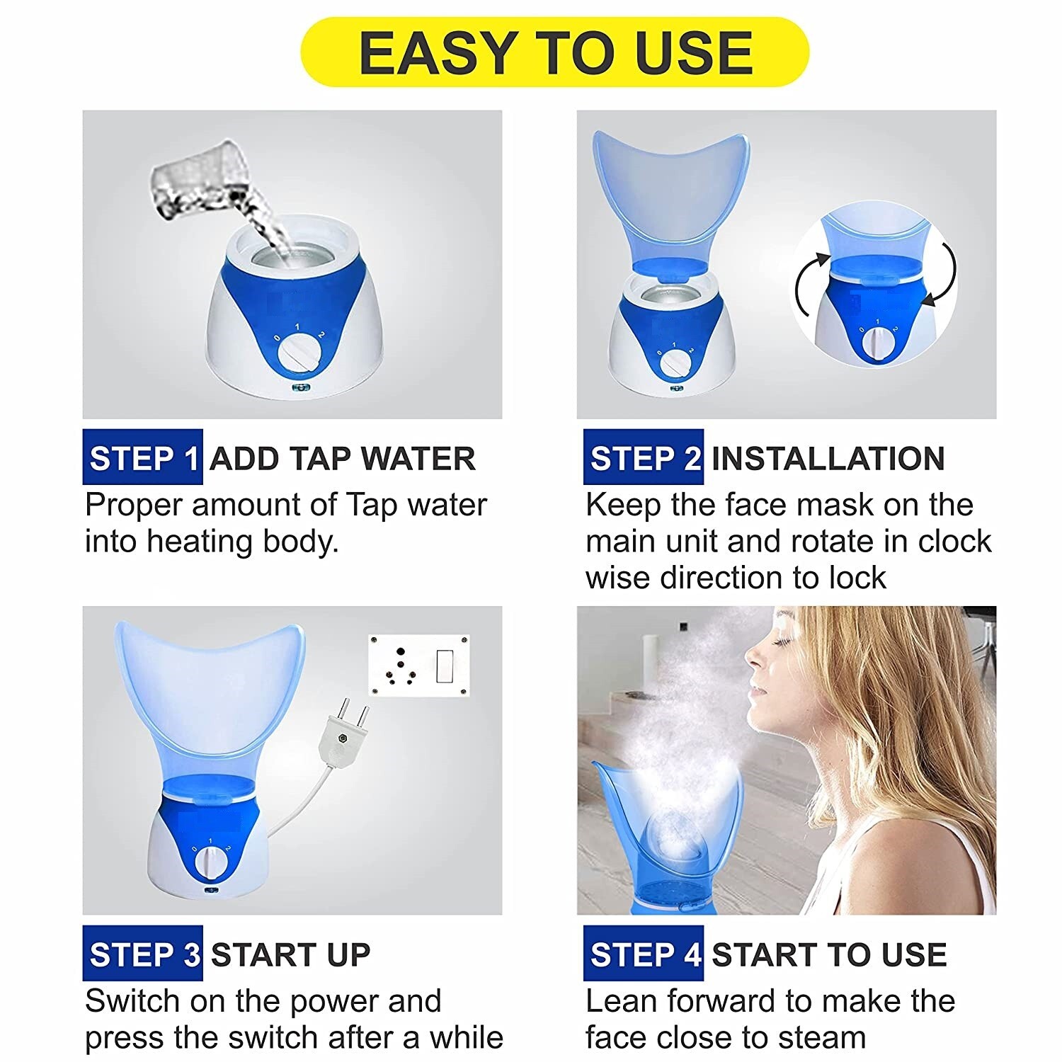 Onlinch Electric Hot Water Steamer Vaporizer Inhaler Sauna For Cold And  Cough For Spa And Face Steam