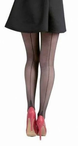 Pamela Mann - Jive Seamed Vintage 40s Black Tights - One Size - Picture 13 of 14