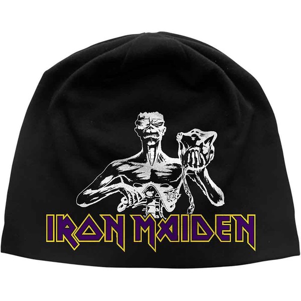 Iron Maiden MüTze Beanie Cap Seventh Son Band Logo Offiziell Nue Schwarz Jersey-image