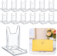 12 Pack Adjustable Purse Display Stand Clear Acrylic Handbag Stand Holder for Wa