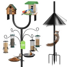 Bird Feeder Pole Squirrel Proof,Adjustable 47"-108" Heavy Duty Bird House Pole,U