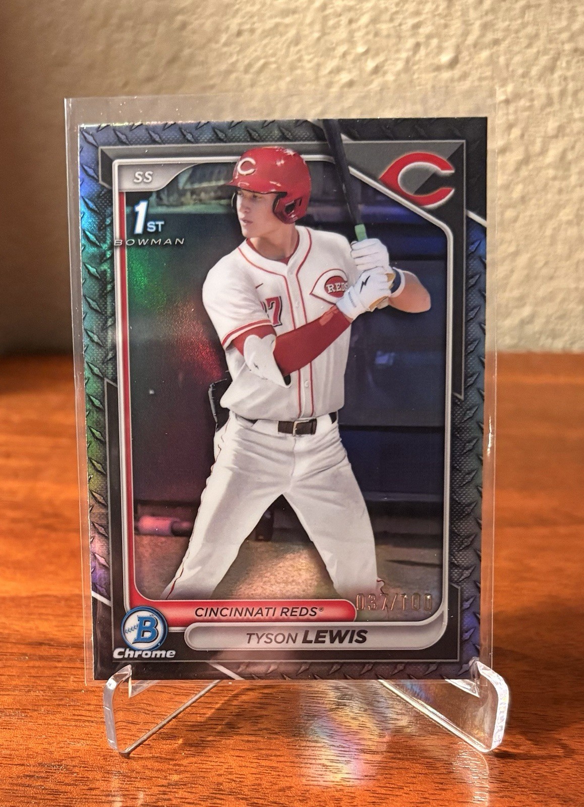 2024 1st Bowman Draft Chrome #BDC-44 Tyson Lewis Steel Metal Refractor /100