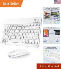 78-Key Rechargeable Bluetooth Keyboard  Mouse - Portable  Multi-Device Ready