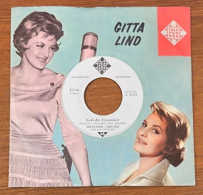 GITTA LIND "Lied der Einsamkeit" D M- 60s WL PROMO MUSTER Schlager TELEFUNKEN 45 - Bild 1 von 3
