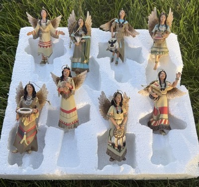 Southwest Angel Native American Christmas Ornaments Complete Set of 8 Winged
