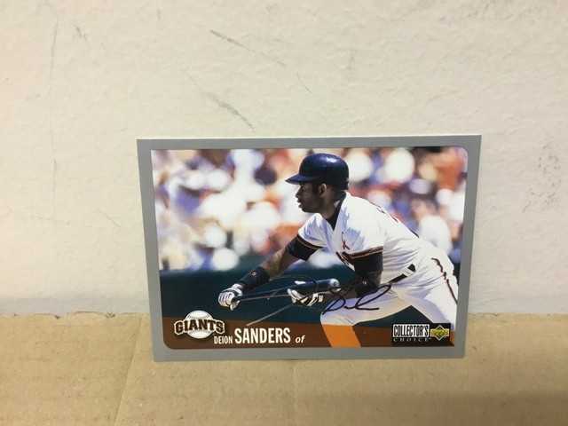 Deion Sanders - 1996 Collectors Choice Baseball Card - Silver Signature - Giants