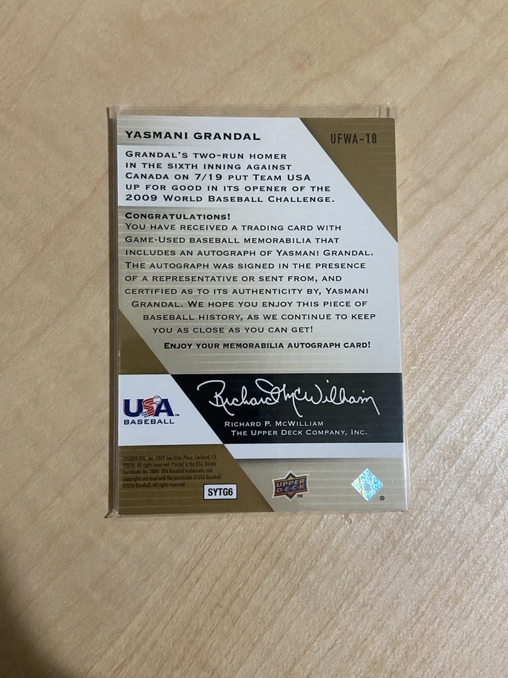 2009 Signature Stars Yasmani Grandal Rookie Rc Patch Auto /50 USA - Image 2 of 2