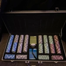 WPT Bellagio Poker 500 Chips World Poker Tour Premium Tournament Set Silver Case
