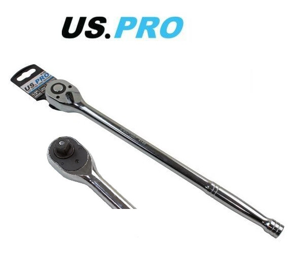 US PRO Extra Long Ratchet 380mm 1/2"" Drive 72T Quick Release 4148