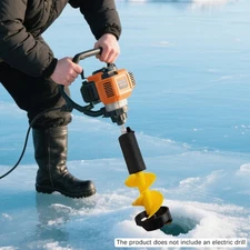 Ice Drill Auger w/ PE Protective Cover Nylon Ice Fishing Auger Replacement Part