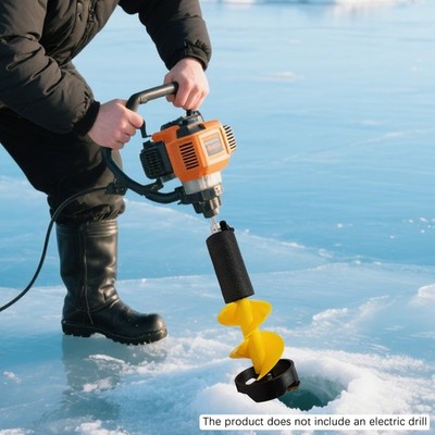 Ice Drill Auger w/ PE Protective Cover Nylon Ice Fishing Auger Replacement Part