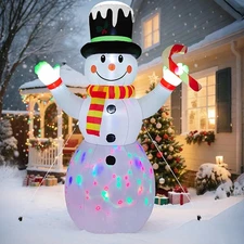 7FT Christmas Inflatables Outdoor Decorations, Blow Up Snowman Christmas Infl...