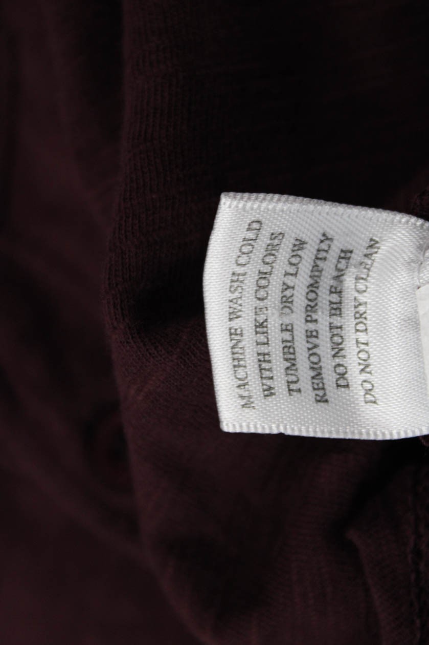 Bobi Womens Basic Button Up Brown Cotton Round Ne… - image 5