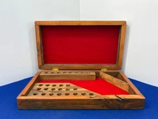 Vintage Wooden 1911 .45 ACP Cartridge Reloading Block & Storage Case – Red Felt
