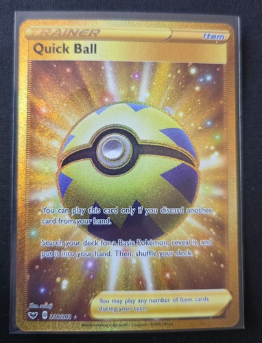 SWSH01: Sword & Shield Base Set #216/202 Quick Ball (Secret) - NM
