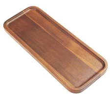 Solid Acacia Wood Serving Trays and Platters - Wooden Mini Charcuterie Boards...