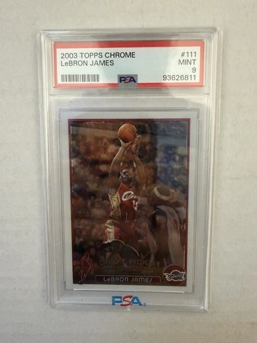 2003-04 Topps Chrome #111 LeBron James Rookie Card - PSA 9