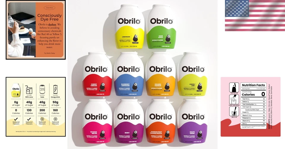 Liquid Drink Syrup Variety Pack - 2 fl oz x 10 Bottles - Image 2 of 4