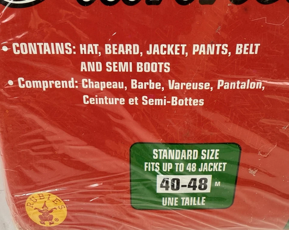 Rubie’s Santa Clause Suit Costume 40-48 Hat Beard Belt Boots Halloween Flannel - Image 2 of 4