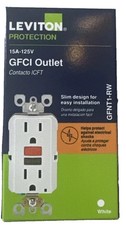 Leviton GFNT1-RW 15 Amp Self-Test SmartlockPro Slim Duplex GFCI Outlets 6-pack