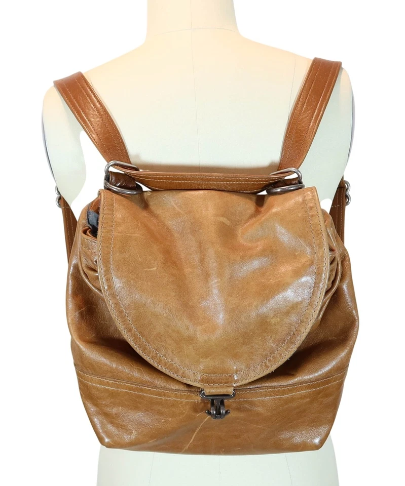 Bolso Bandolera Convertible Cuero Coñac ROUGH And TUMBLE 1904 Mochila Foto 2 de 4