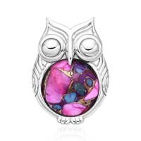 Cavill TüRkis AnhäNger Eule 925 Sterling Silber Rund 3,13Ct Mosaik