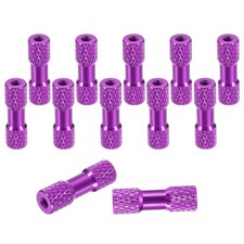 12 Pcs M3 x 20mm Knurled Aluminum Standoff Spacer Column, Purple