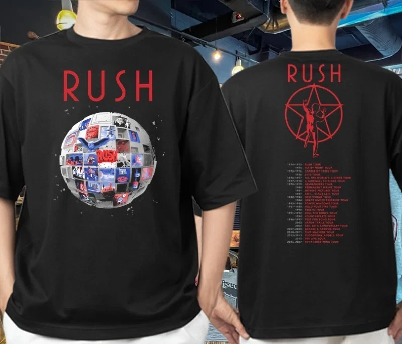 Rush All The World’s An Album Tour 2026-2027 History Double Sided T-Shirt