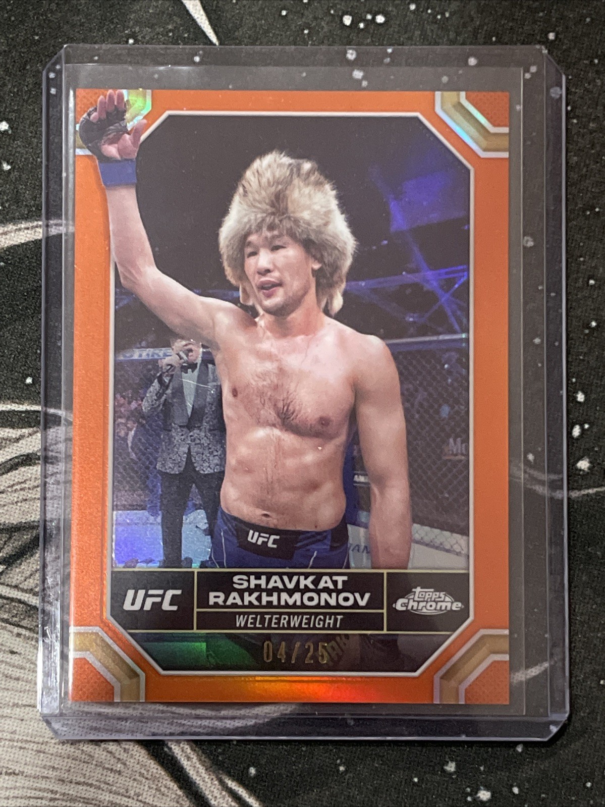 2024 Topps Chrome Ufc Orange Refractor #177 Shavkat Rakhmonov #/25
