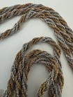 Elegant VTG GROSSE Tri Color Metal Chain 3 Strand Necklace Signed — photo 4