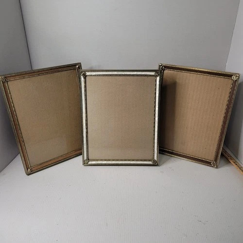 LOT OF VINTAGE BRASS GOLD METAL PICTURE FRAMES 8" x 10"